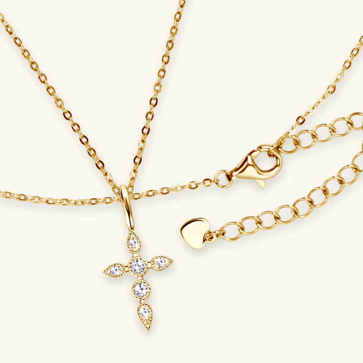 Moissanite Cross Pendant Necklace