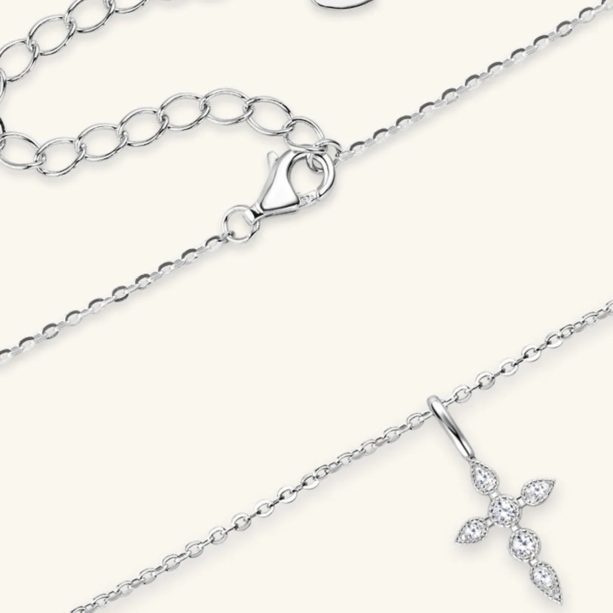 Moissanite Cross Pendant Necklace