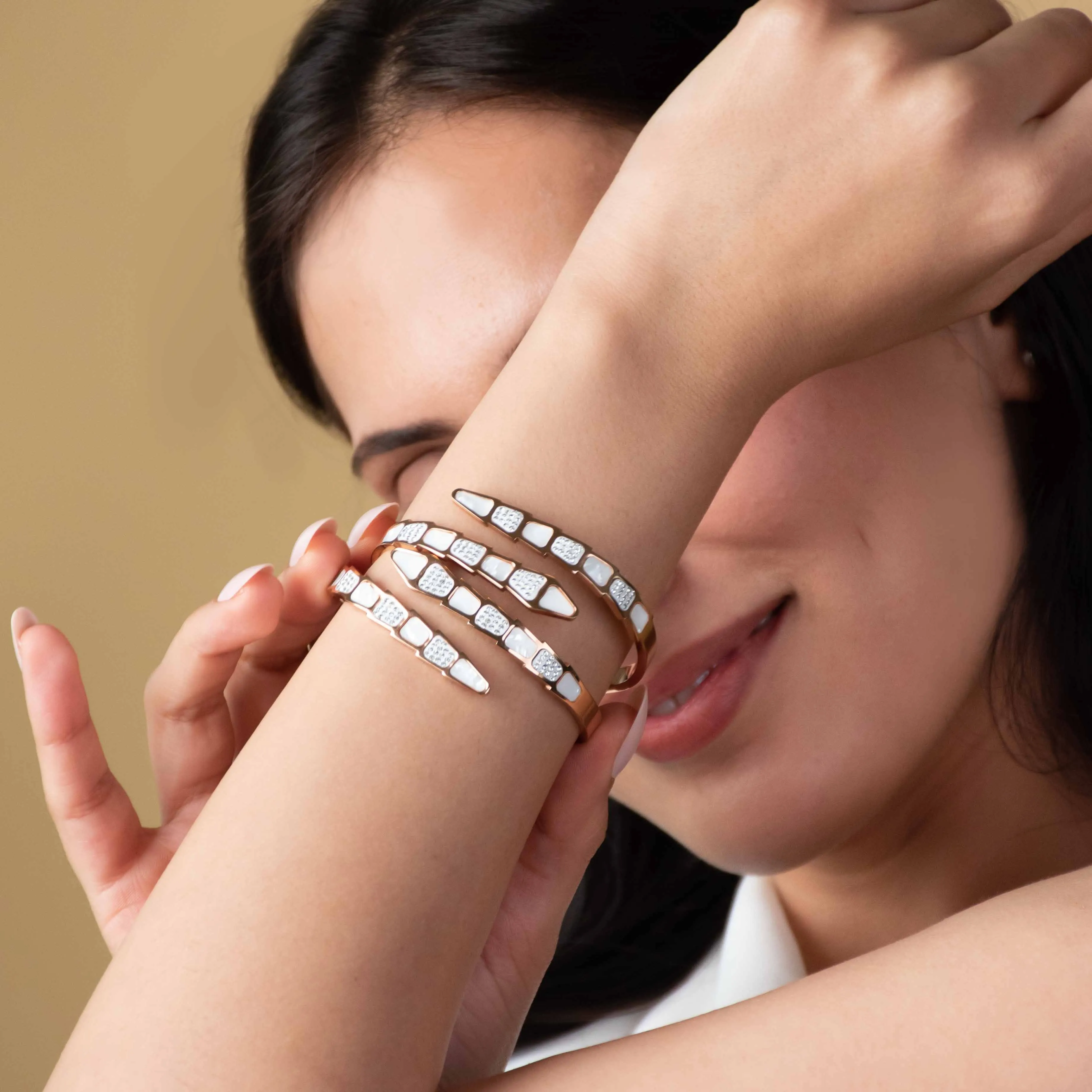 Mother of Pearl Snake Bangle