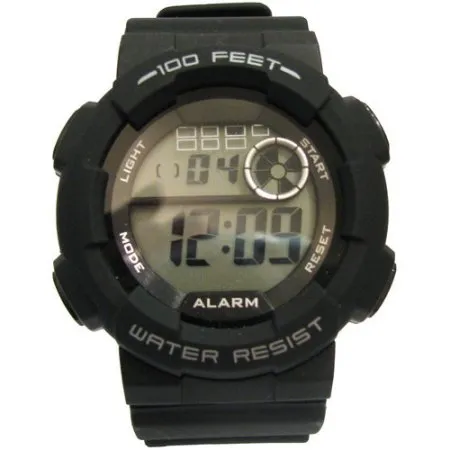 NEW Cam's Men's Round Digital Sport Watch, Black Strap