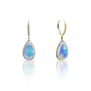 Opal Halo Drop Earrings