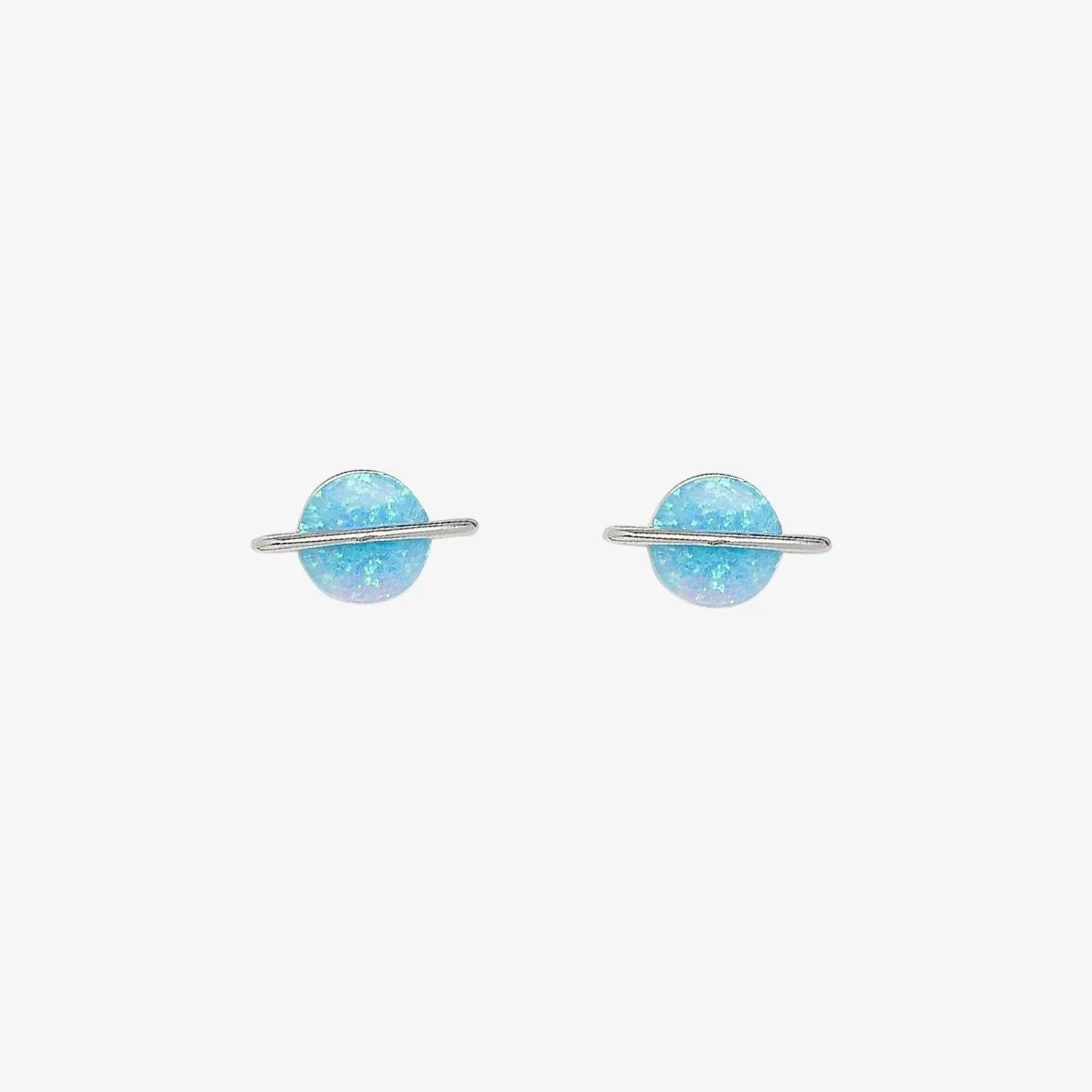 Opal Saturn Stud Earrings