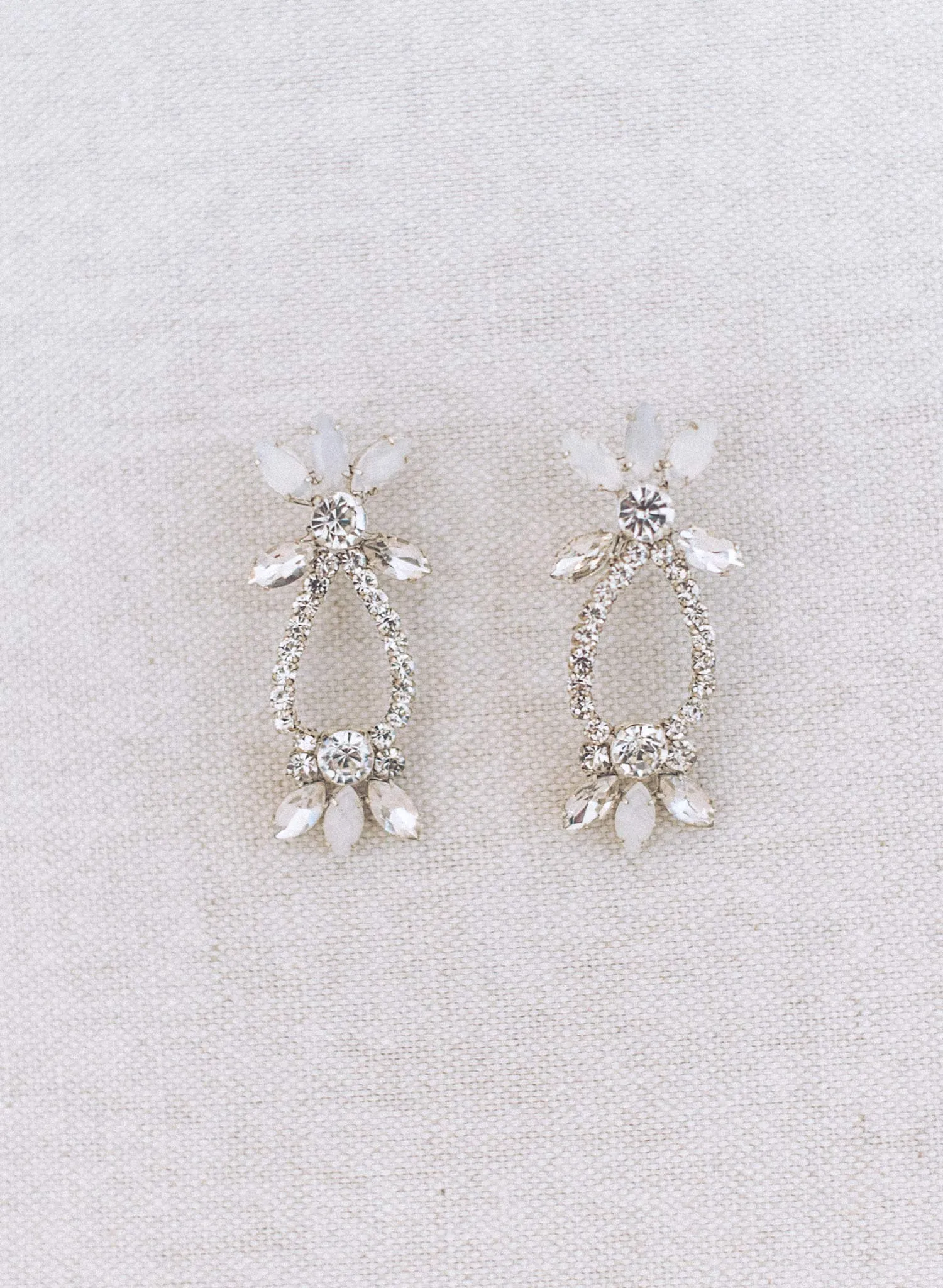 Oval crystal drop earrings - Style #971