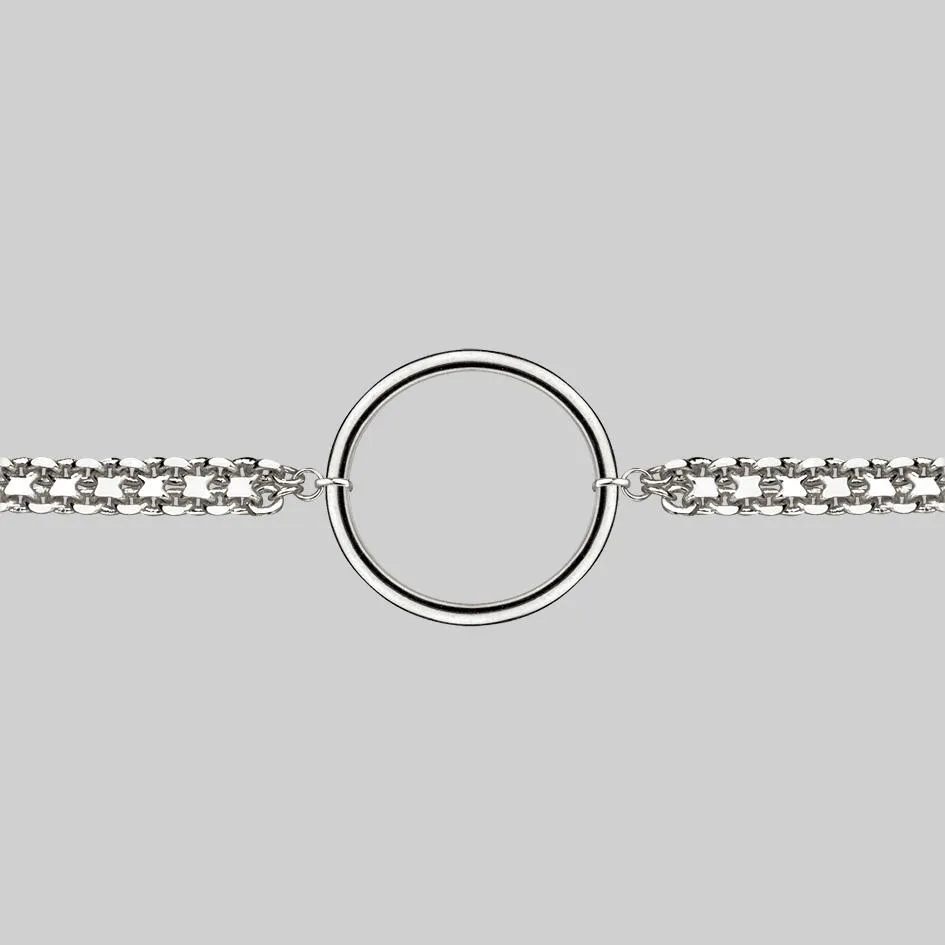 PARADOX. Oversized Ring Chain Choker - Silver