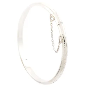 Personalised Engraved 5mm Hinged Sterling Silver Bangle