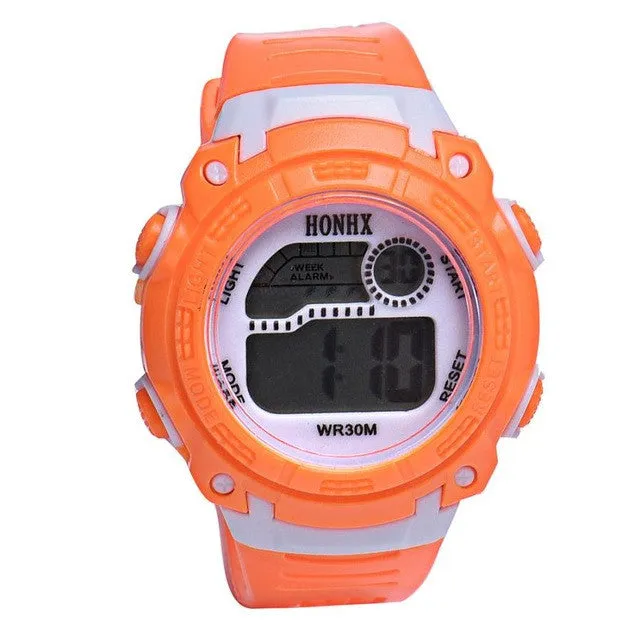 Quartz Alarm Date Sports Wrist Watch in children watches