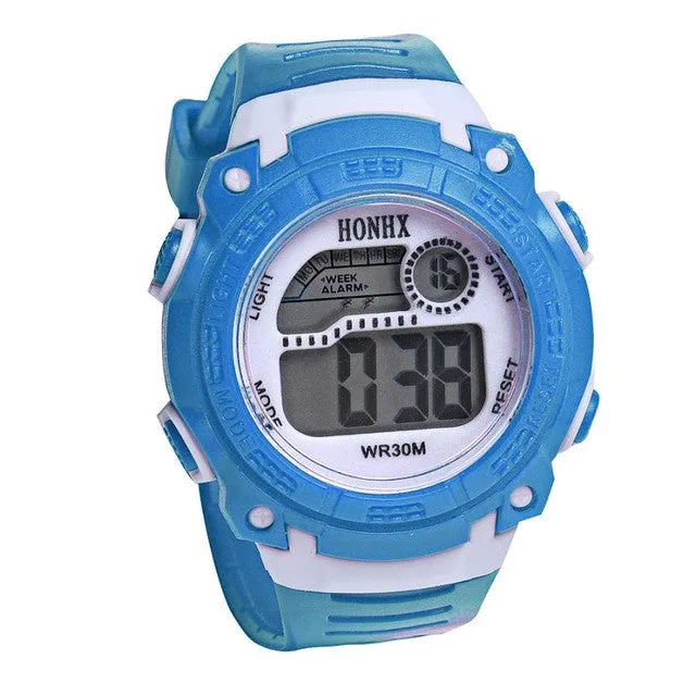 Quartz Alarm Date Sports Wrist Watch in children watches