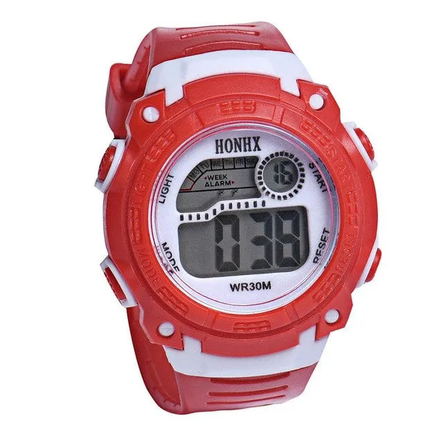 Quartz Alarm Date Sports Wrist Watch in children watches