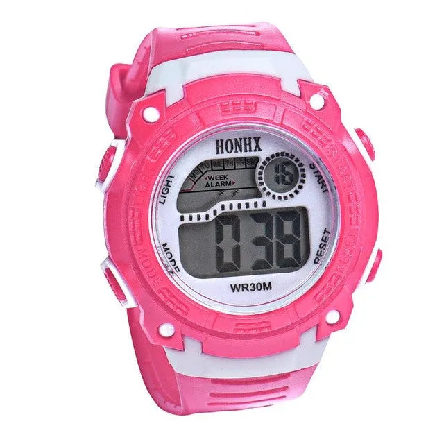 Quartz Alarm Date Sports Wrist Watch in children watches