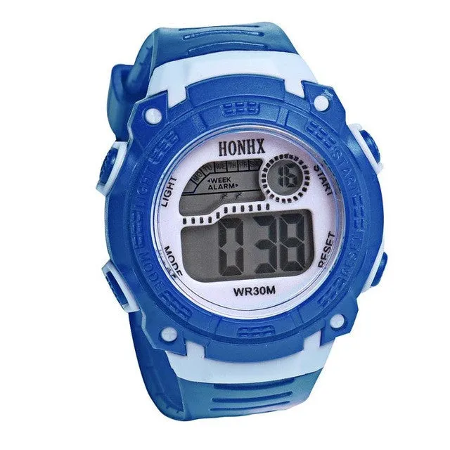 Quartz Alarm Date Sports Wrist Watch in children watches