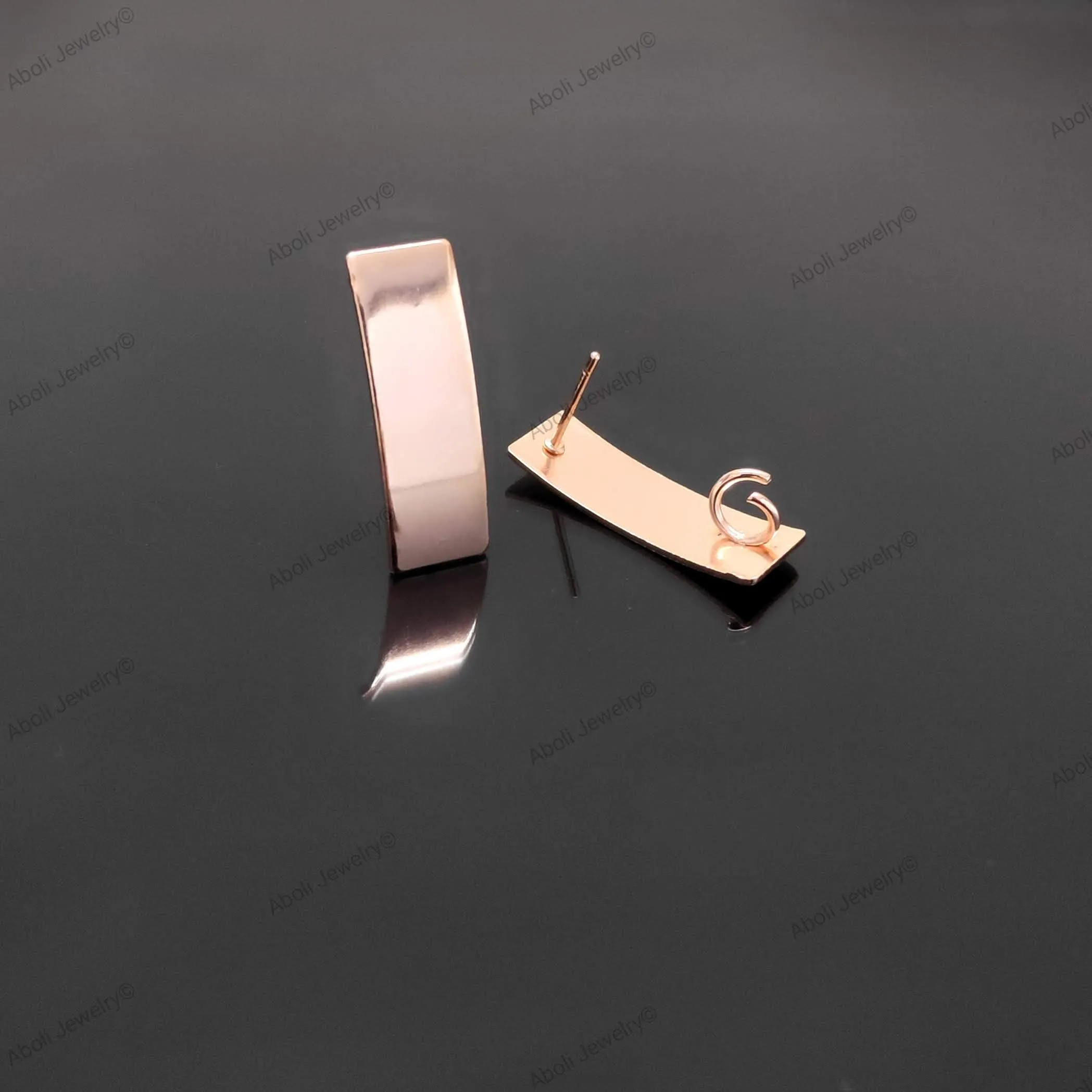 Rose gold rectangular stud components contemporary rectangle stud MESCNRT1