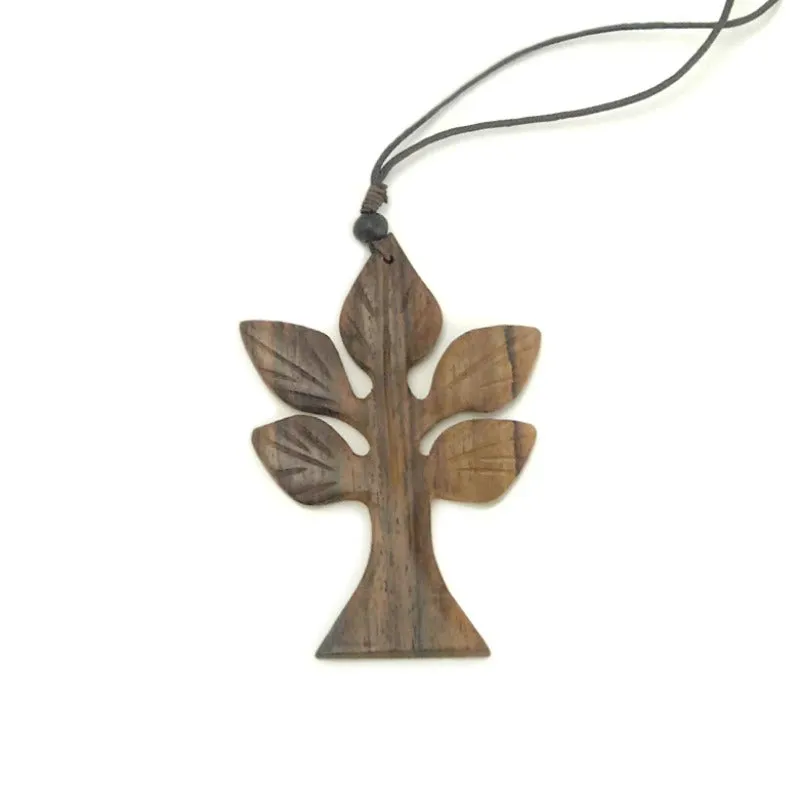 Rosewood Tree Pendant Necklace