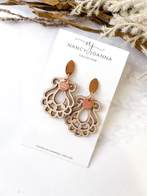 Scroll Wooden Earrings