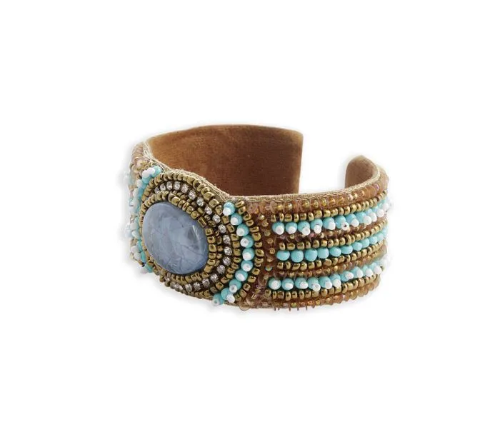 Sea Waves Beaded Cuff Bracelet