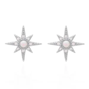 Serin Star Opal Stud Earrings | 925 Sterling Silver