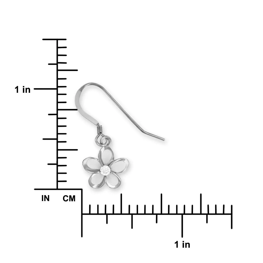 Sterling Silver 11mm Plumeria Dangle Earrings