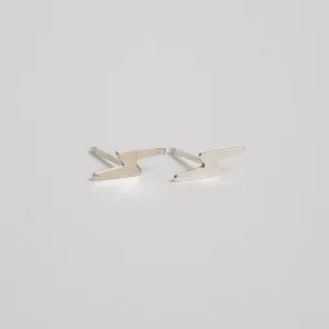 Sterling Silver Lightning Bolt Stud Earrings