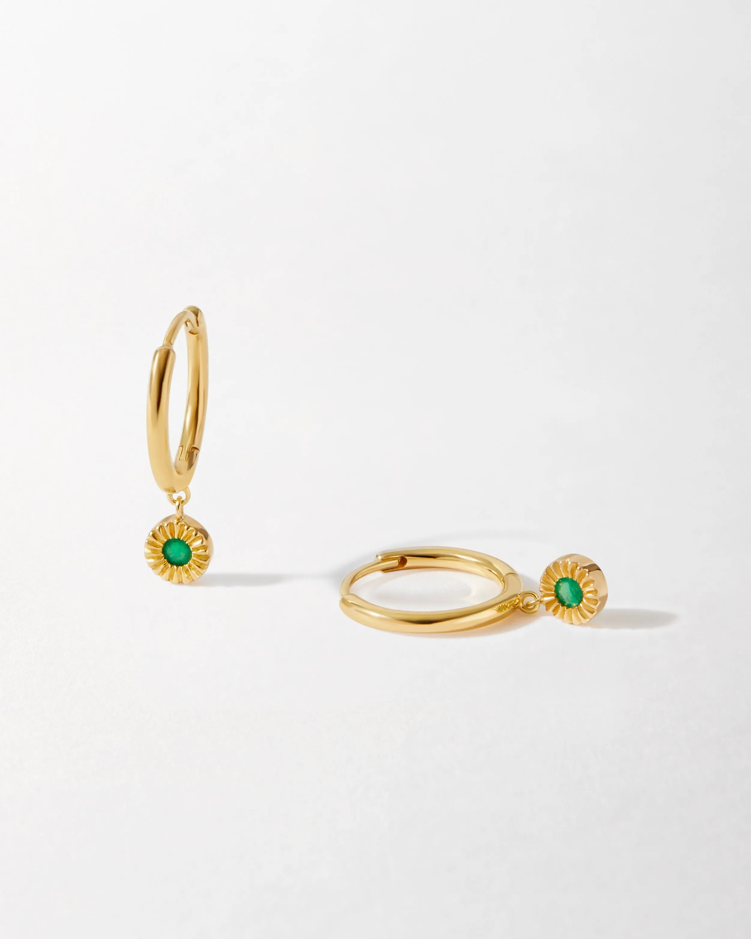 Sun Ray Emerald Huggie Earring