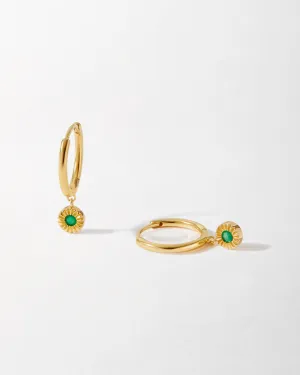 Sun Ray Emerald Huggie Earring