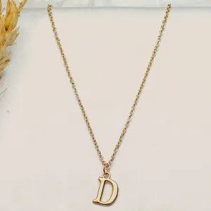 TFC Small Letter D - Gold Plated Pendant Necklace