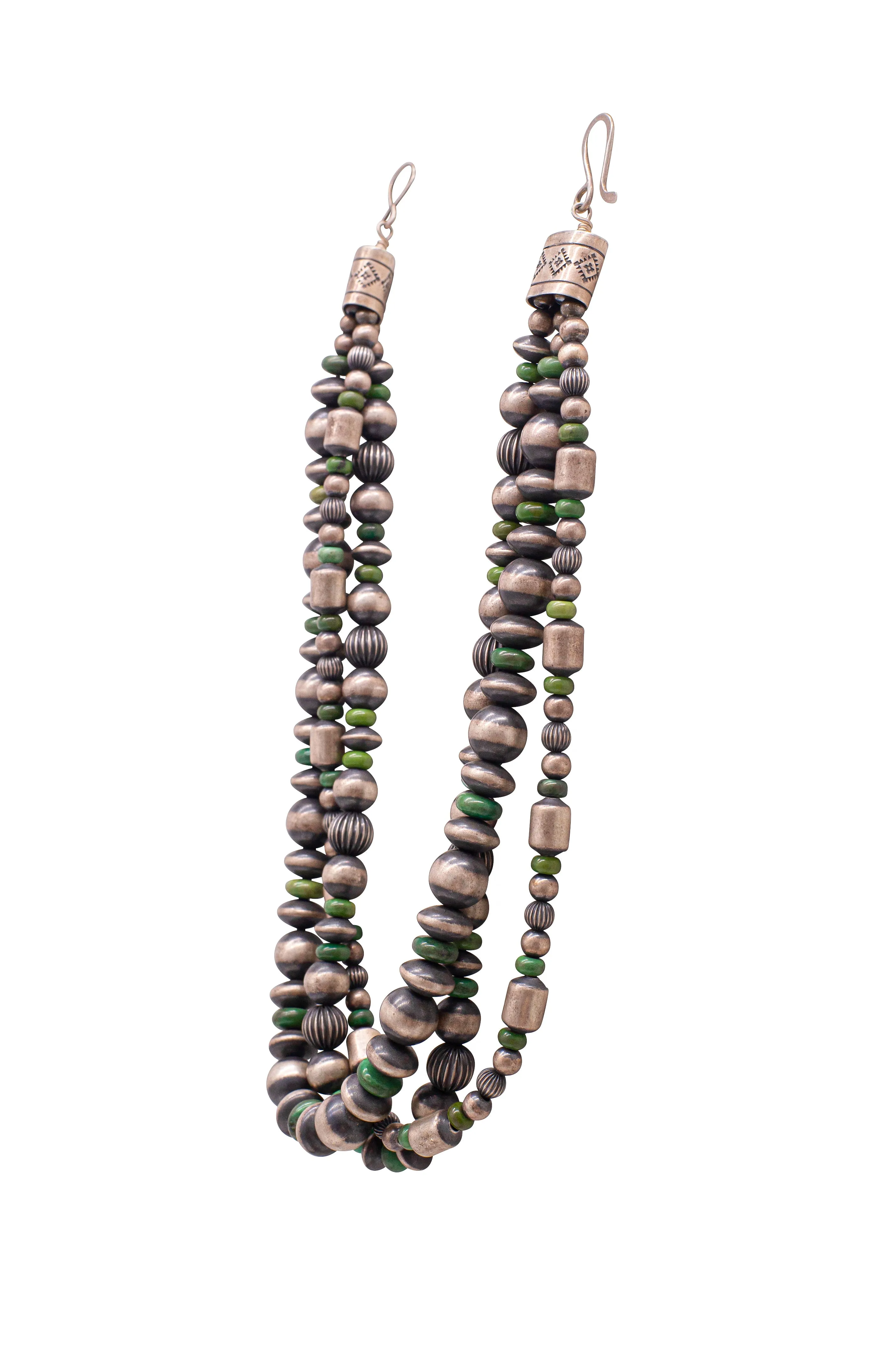 Three Strand Navajo Pearl & Royston Turquoise Necklace | J. O. White