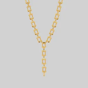 VANQUISH. Chunky Lariat Chain - Gold